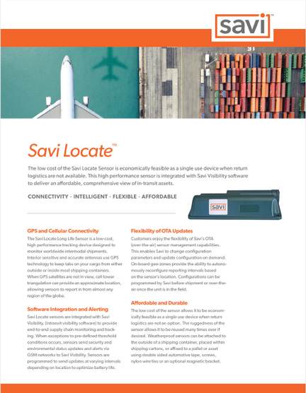 Savi Locate specifications